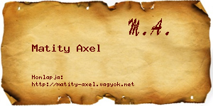 Matity Axel névjegykártya